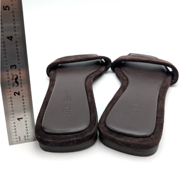Steve Madden Lumina Open Toe Slide Sandals Women's Brown Suede Size US9.5 EU40 - Picture 4 of 12